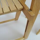 Set of 4 Vintage folding chairs in light wood