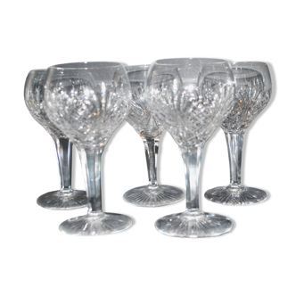BACCARAT 1900 Lot of 5 CRYSTAL wine glasses model 9157 size 9247 Year 1907 H15cm
