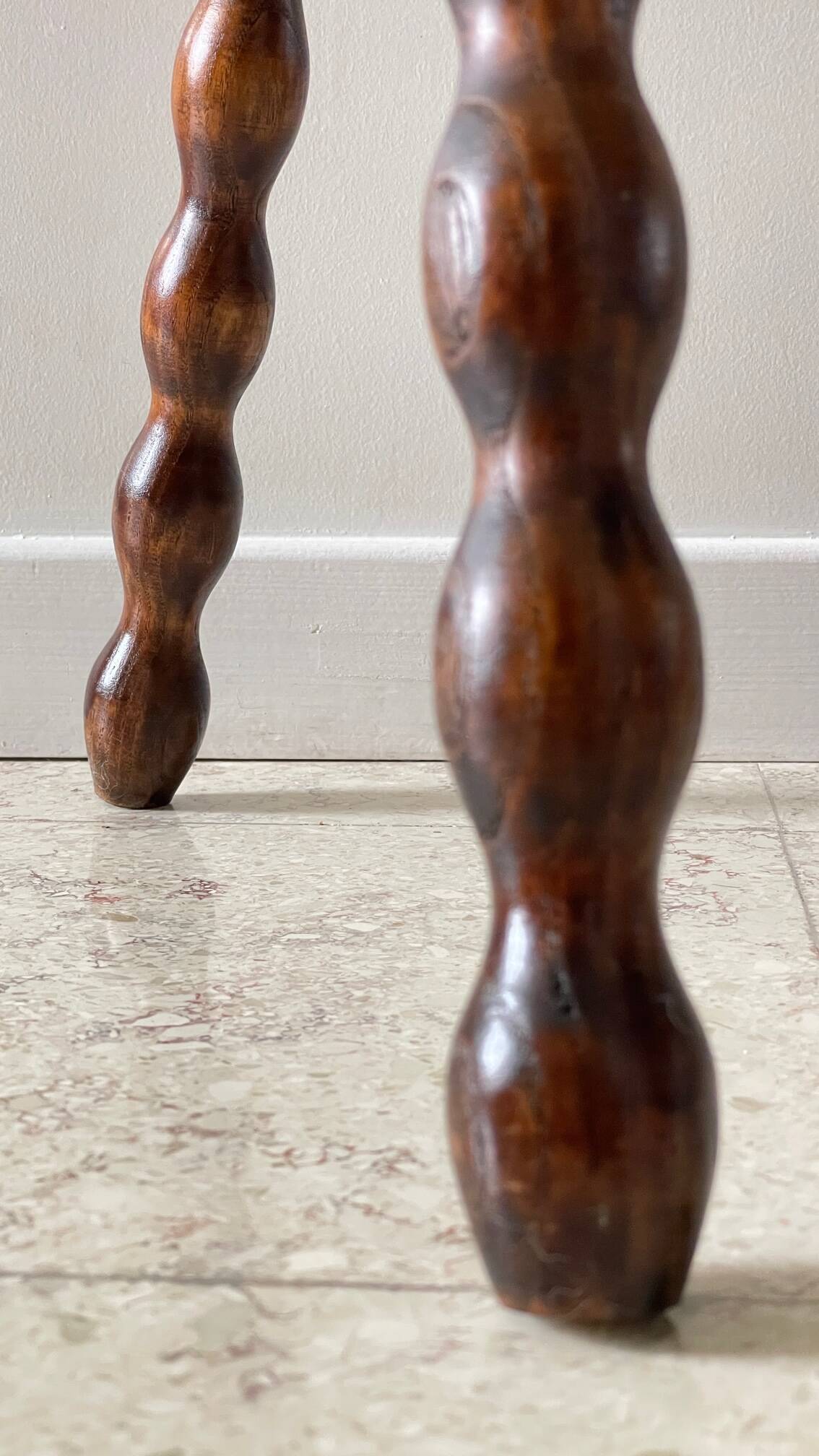 Vintage turned tripod wooden stool