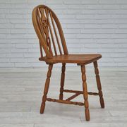 1960s, set of 4 scandinavian dining chairs in solid oak wood, original good condition.