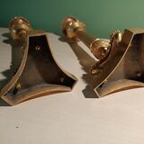 Pair of candlesticks in gilded bronze at the end of the 19th century