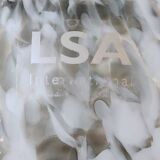 Spherical/ball vase in blown art glass. lsa international. smoked gray speckled white. size 14 x 15 cm