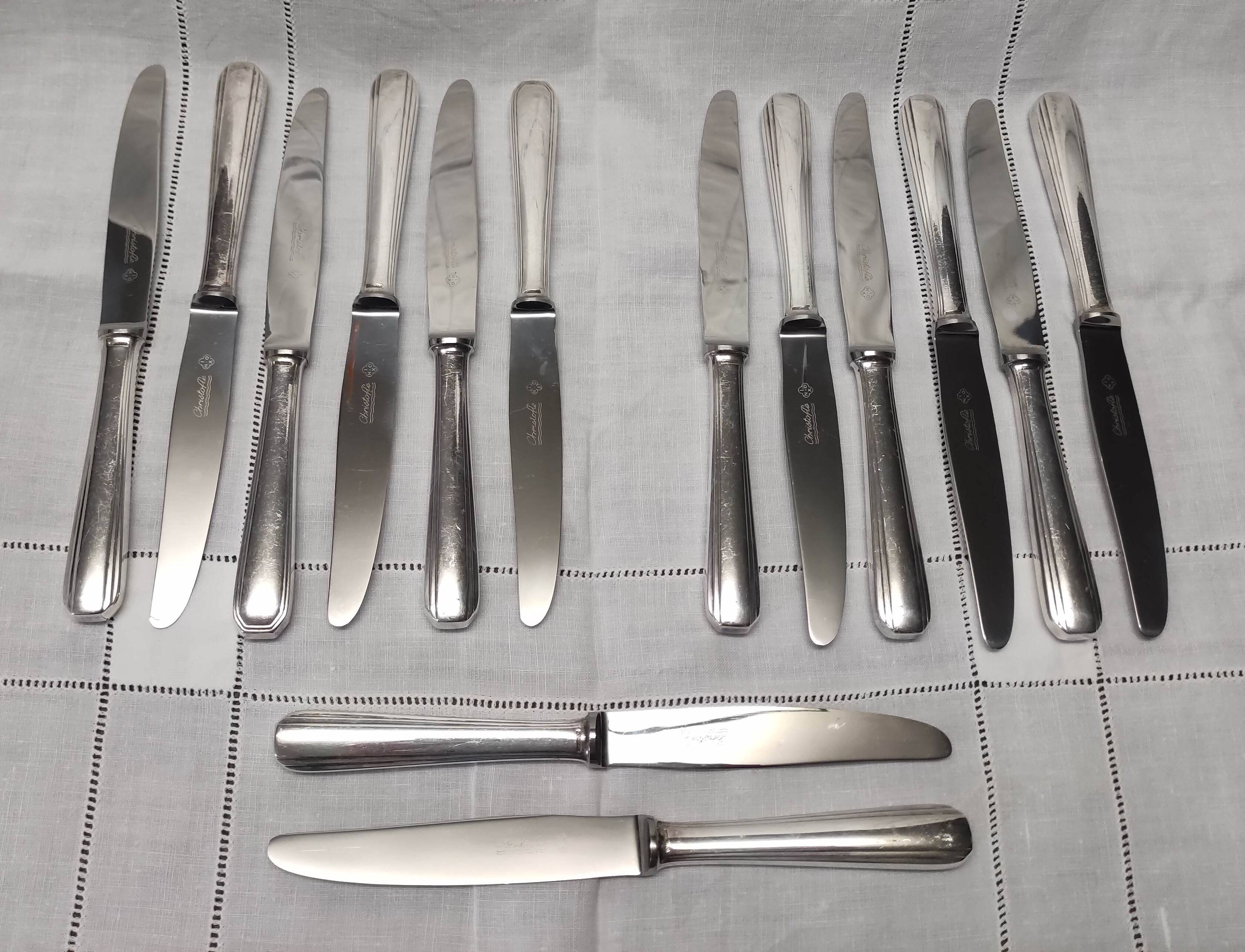 Box 2 drawers household 57 pieces christofle silver metal model "boreal"