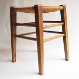 Old stool with straw seat