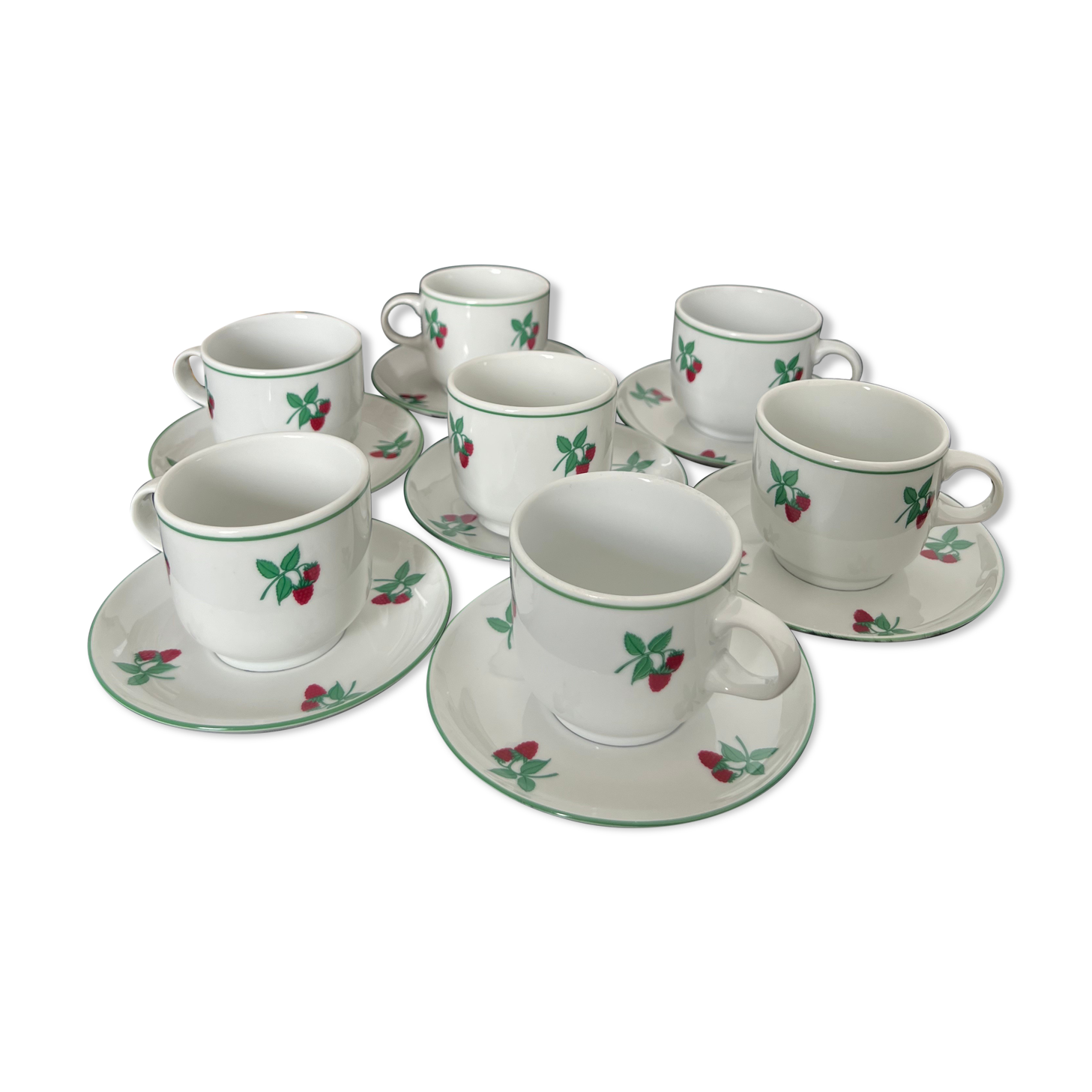 Service à café porcelaine table & couleurs modèle framboises