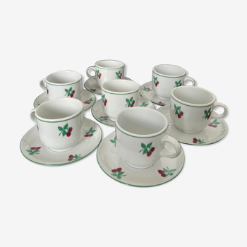 Service à café porcelaine table & couleurs modèle framboises