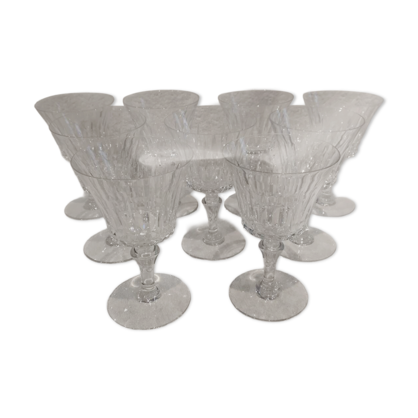 9 Baccarat piccadilly crystal water glasses 22cl h 15cm
