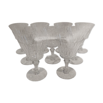 9 Baccarat piccadilly crystal water glasses 22cl h 15cm