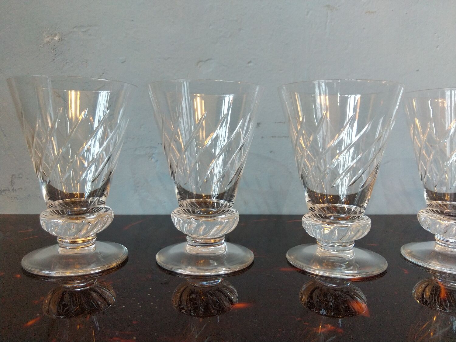 6 St Louis crystal glasses