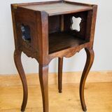 Louis XV bedside table or snack table, 18th century, quadrilobed side openings