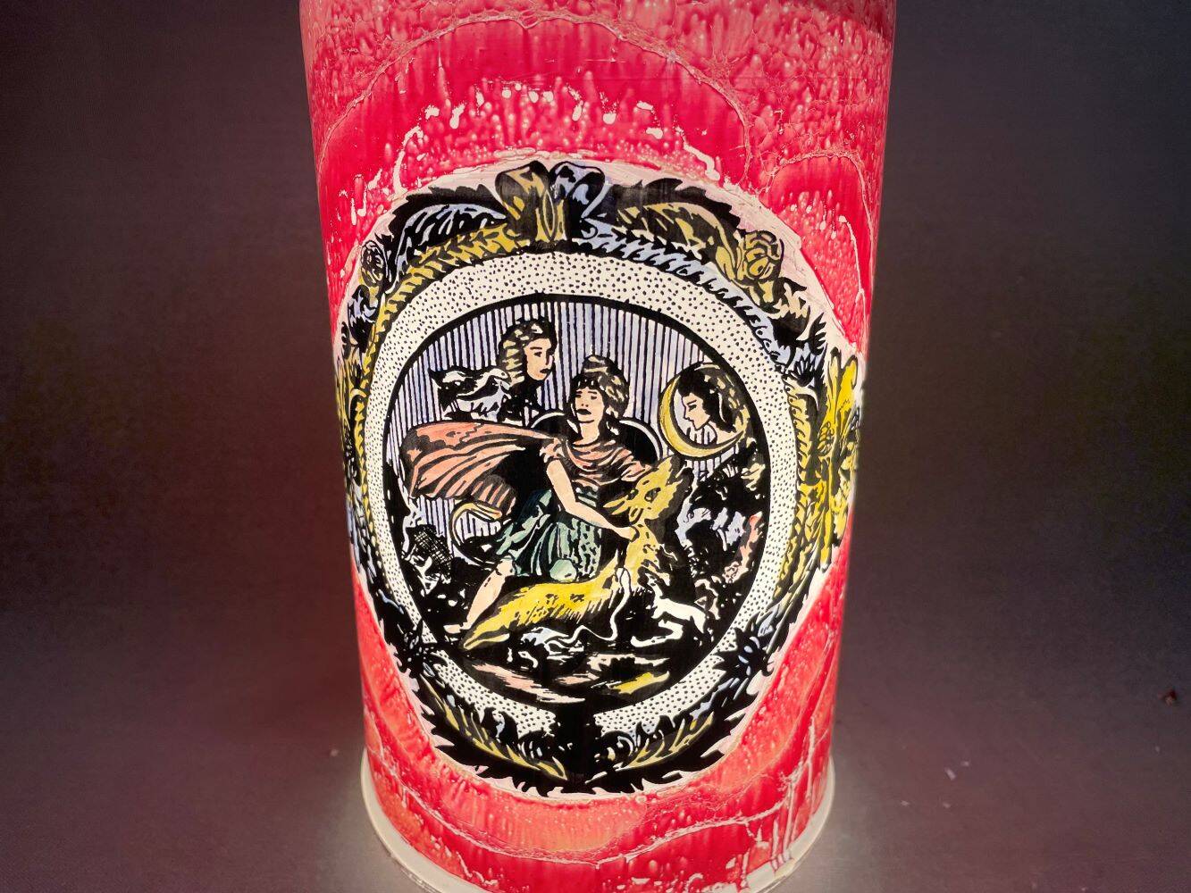 Hand Painted Glass Hanging Lamp