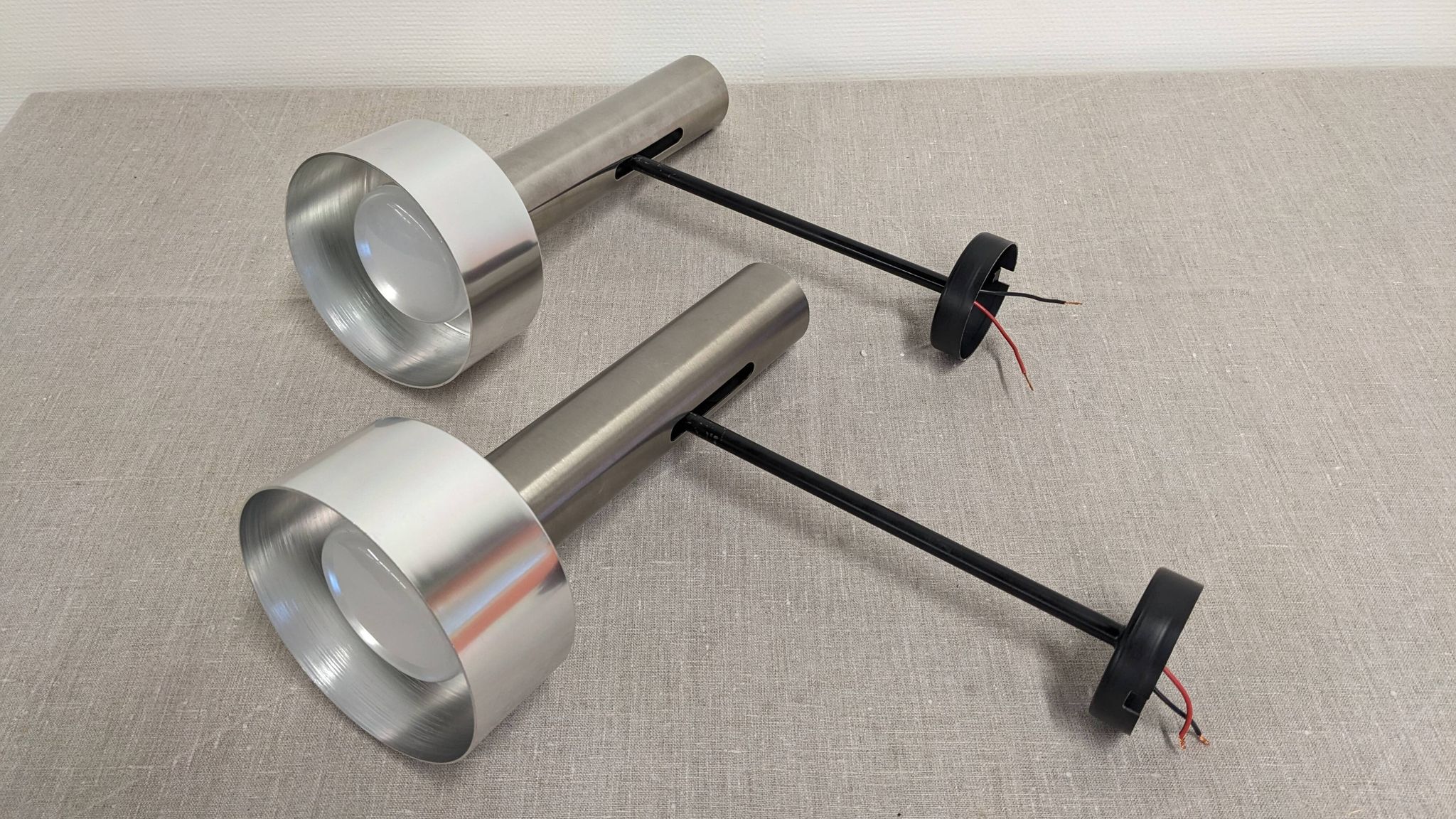 Pair of spot wall lights by R.J Caillette for Parscot, France circa 1960.