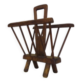 Porte- revues brutaliste en bois des années 1950