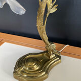 Bronze and glass paste swan neck lamp from the 1960s.
