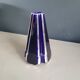 Pyramid vase Art Deco Moulin des Loups & Hamage Nord - blue and silver - Ref 959