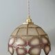 Vintage mother-of-pearl and brass lampshade pendant light