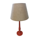 Red patinated wooden lamp