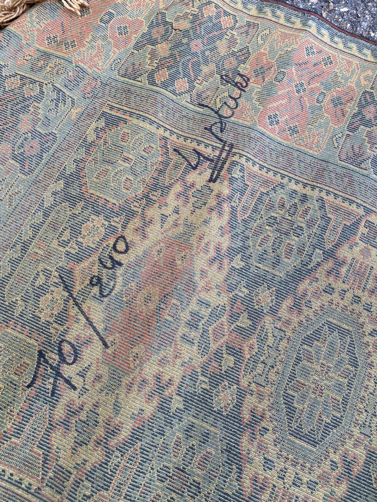Long Persian Wool Runner Rug Burgundy Blue 70x240cm