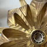 Pair of gold metal flower wall lights