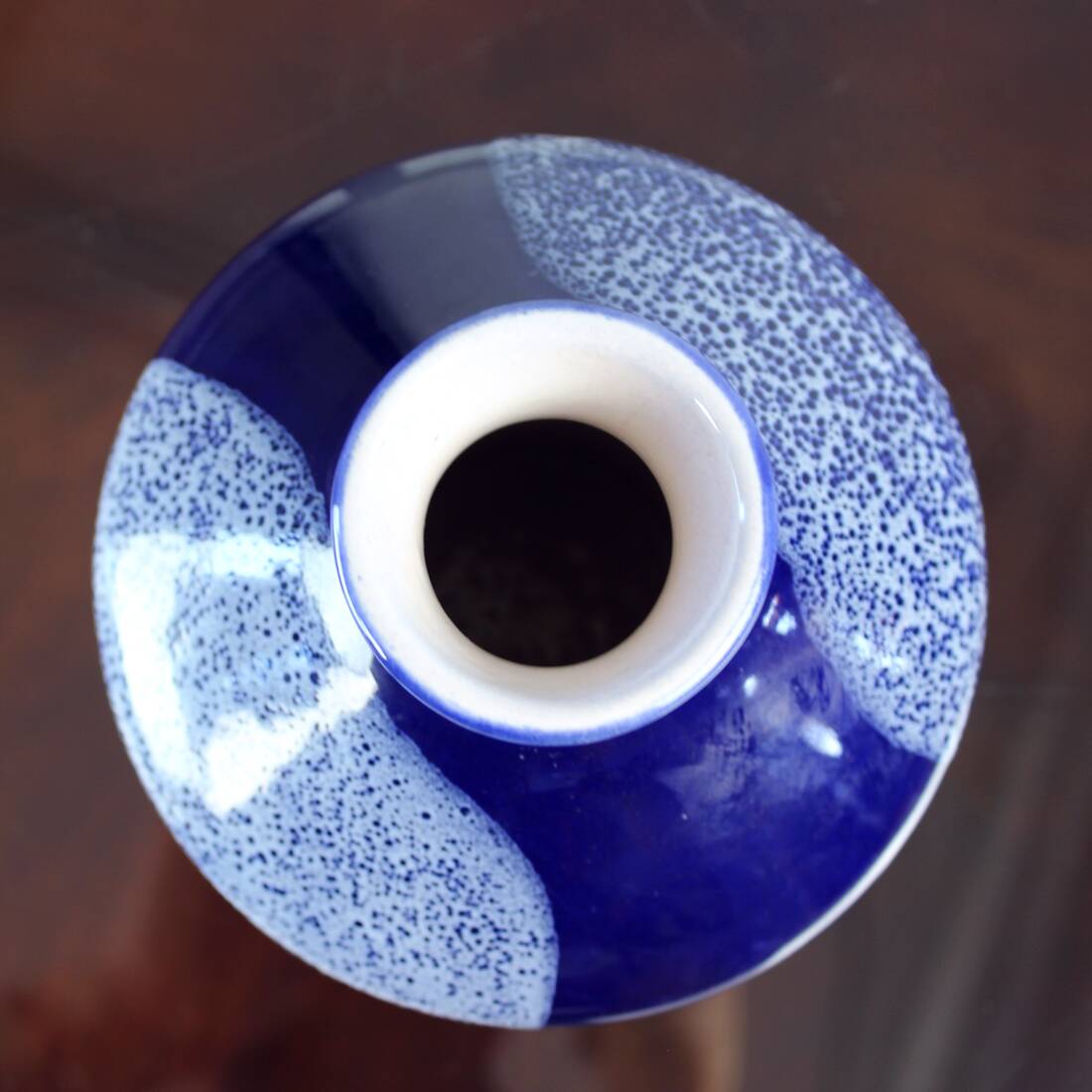 Vase vintage en céramique bleue, Tchécoslovaquie 1960