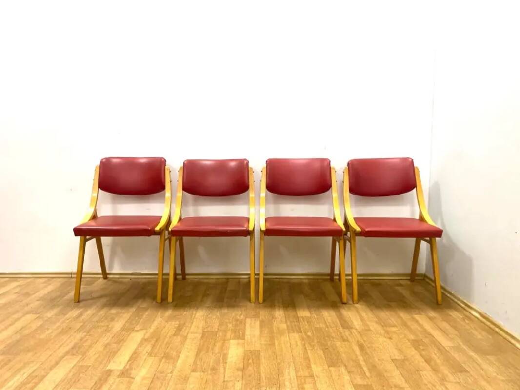 Set of 4 Chairs, Ludvík Volák, 1970s, Czechoslovakia