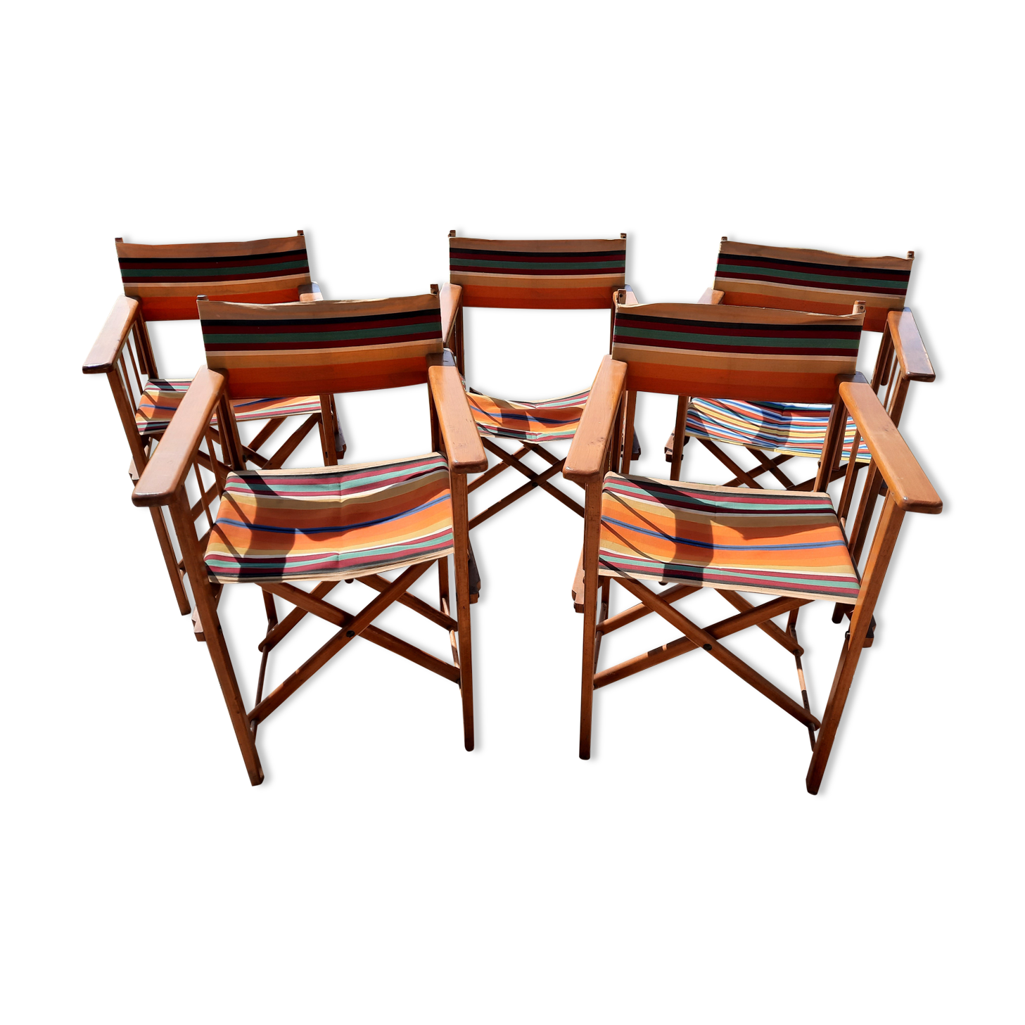 Lot de 5 fauteuils pliants vintage années 60