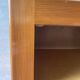 Vintage Parisian wardrobe with one mirrored door from the 60s in pine and wood
