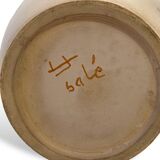 Large Design Vase 1950, Stylish Decor of Characters, Signed Balé