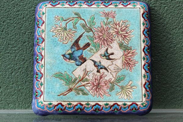 Dessous de plat en émaux cloisonnés, Longwy