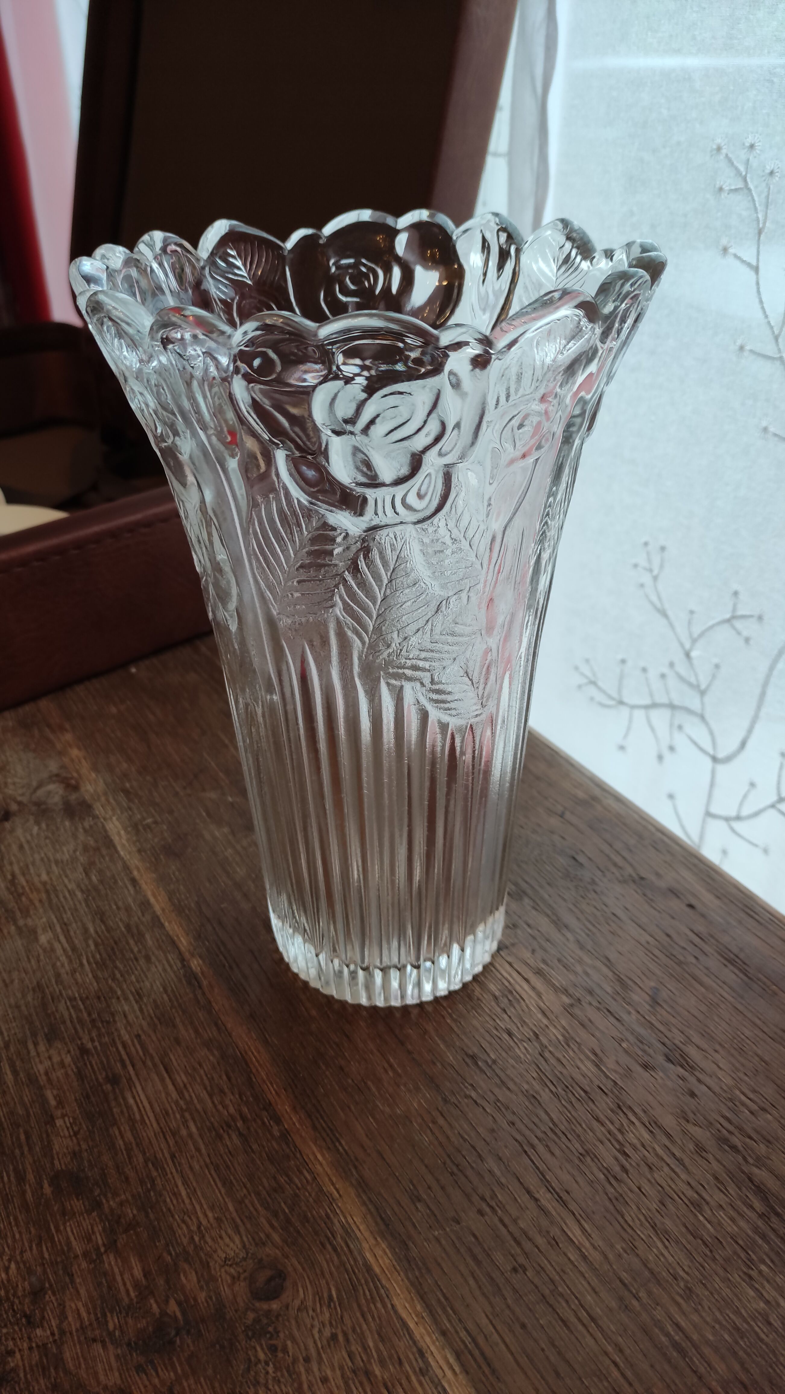 Transparent thick glass vase