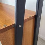 Vintage 1960s Scandinavian teak bookcase with compass legs