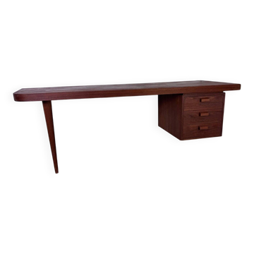 Danish modernist desk in teak, 1950s
