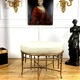 Napoleon III style ottoman in gilded metal with bamboo décor