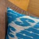 Hand Crafted Silk Ikat Lumbar Cushion Cover, Sky Blue Wave Pillow Case