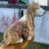Plaster basset hound statue