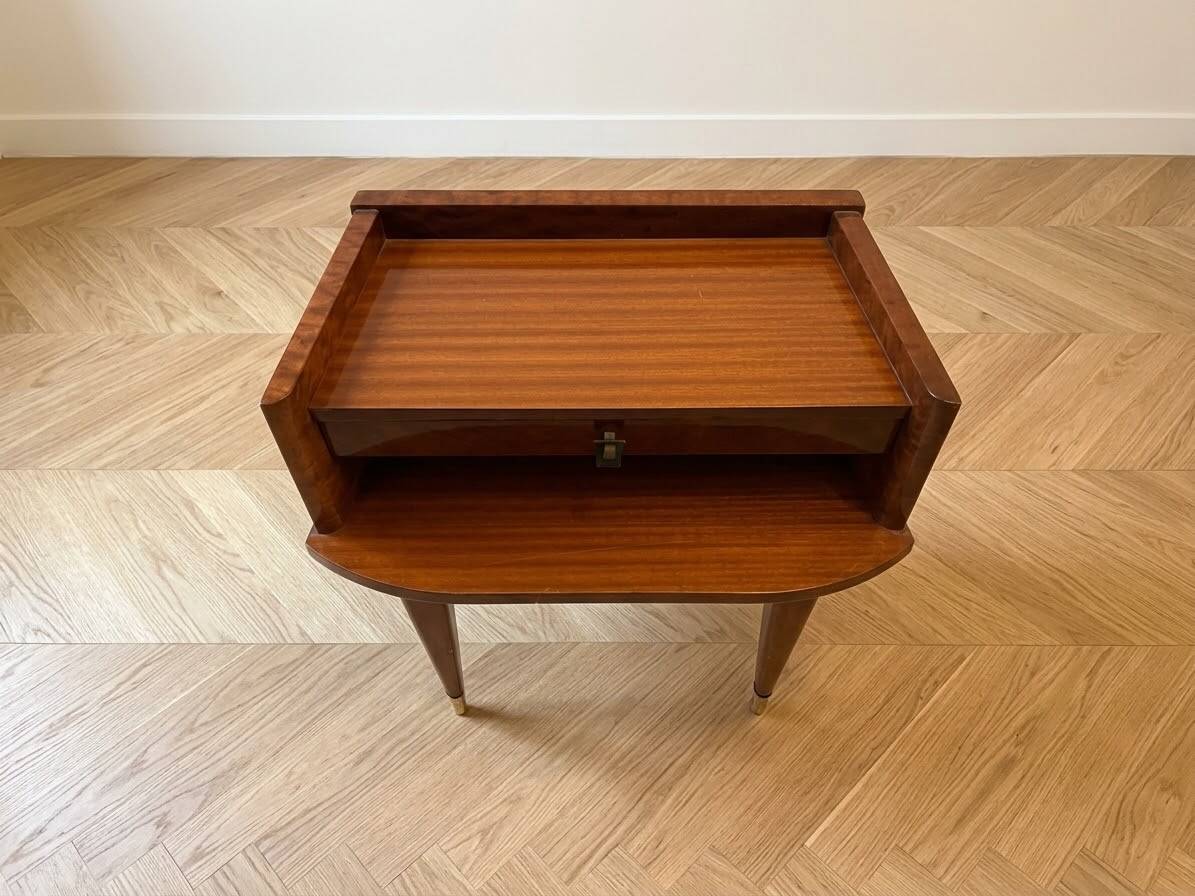 Vintage 1960s wooden bedside table