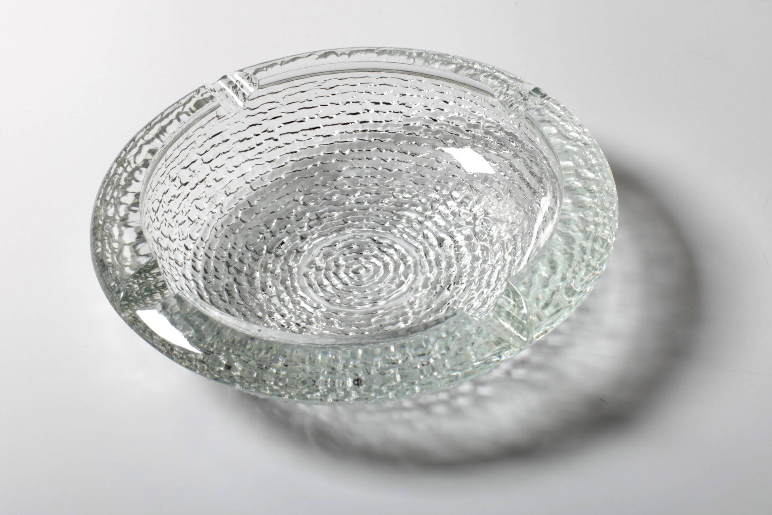 Vintage Clear Glass Henninger Meister Spezial Bier Round Ashtray / Germany