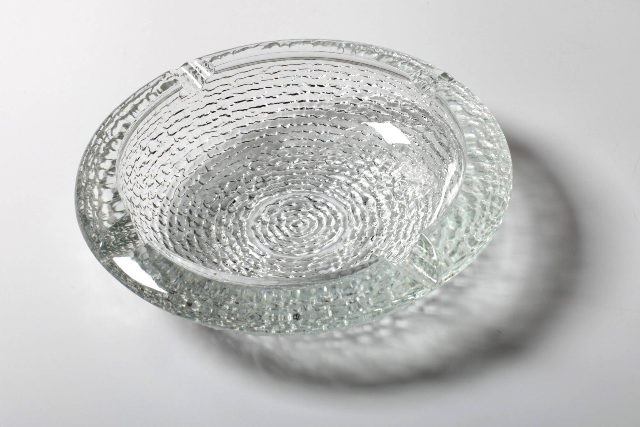 Vintage Clear Glass Henninger Meister Spezial Bier Round Ashtray / Germany