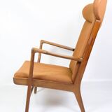 Armchair Model AP 15 Made In Oak With Orange Fabric By Hans J. Wegner For AP Chair From 1950s