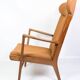 Fauteuil Modèle AP 15 Fabriqué En Chêne Avec Tissu Orange Par Hans J. Wegner Pour AP Chair Des Années 1950