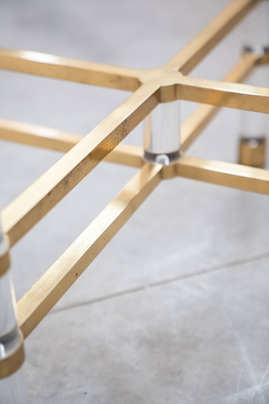 Hexagonal glass table by Sandro Petti, for Angolometallarte, 1970