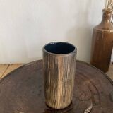 Six terracotta glasses, matt and glazed