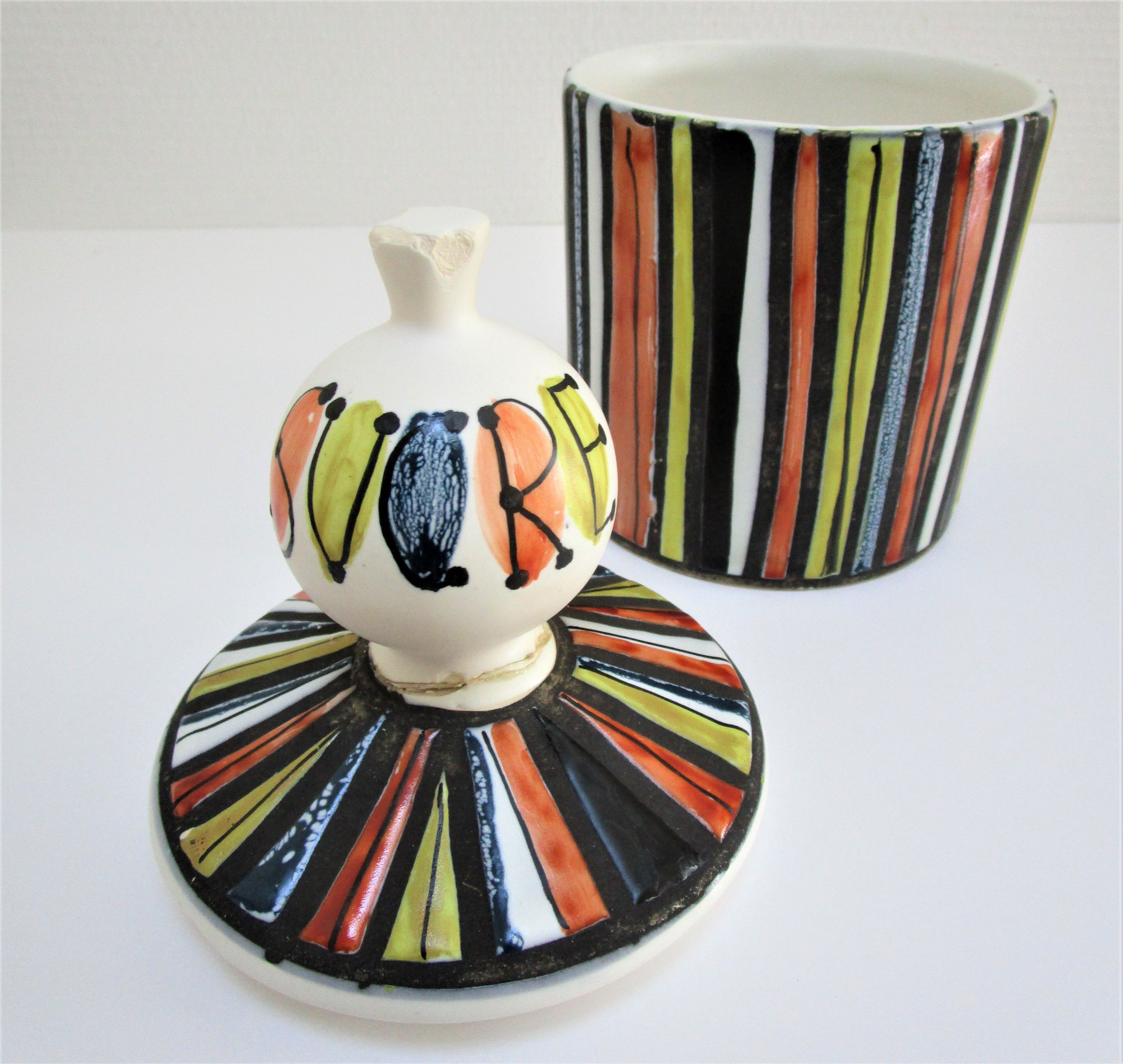 Ceramic sugar pot vallauris decoration pyjamas Roger Capron