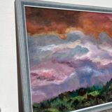 Tableau ancien peinture abstraite paysage