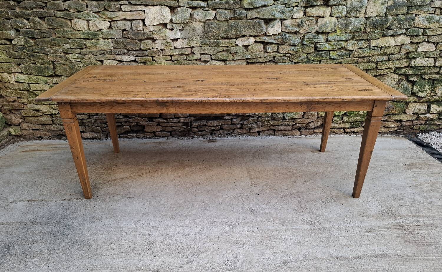 Table de ferme chêne 320 cm avec allonges 
