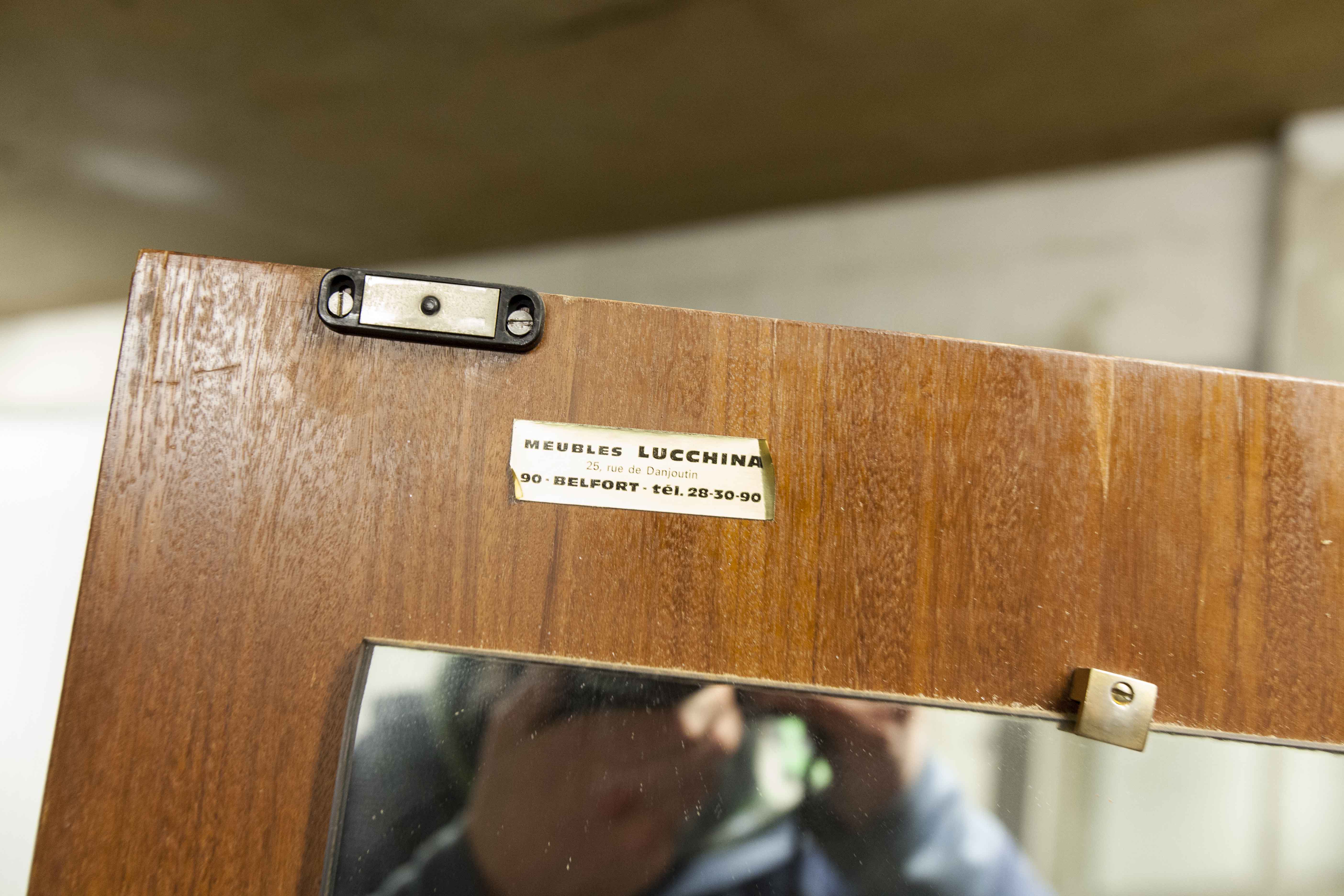 Scandinavian teak cabinet 1960 with mounting plan