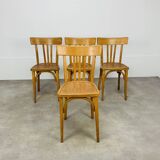 4 chaises bistrot, bois, années 60