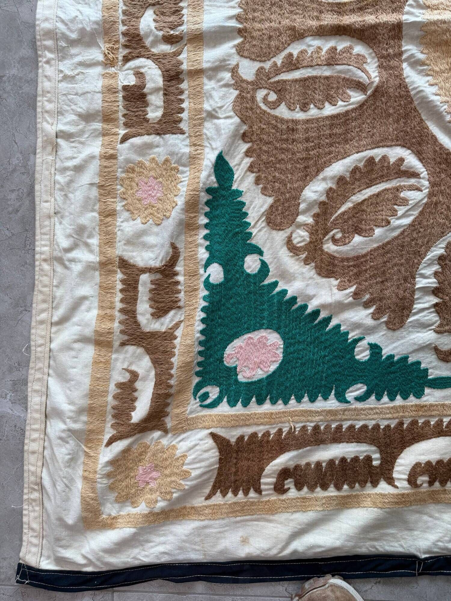 Vintage hand-embroidered tablecloth 142x146 cm