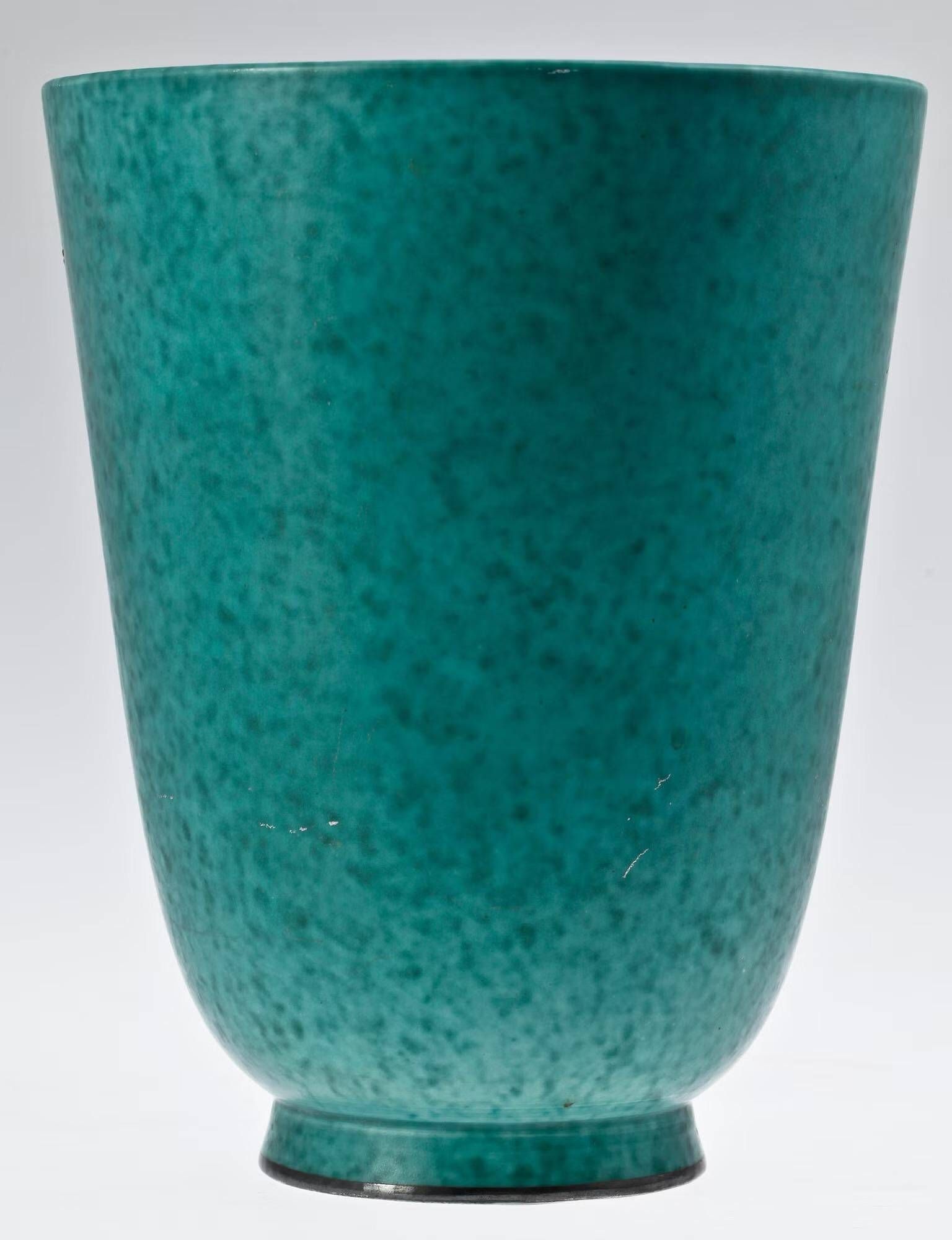 Wilhelm kage 'argenta' ceramic vase for gustavsberg sweden 1940s marked