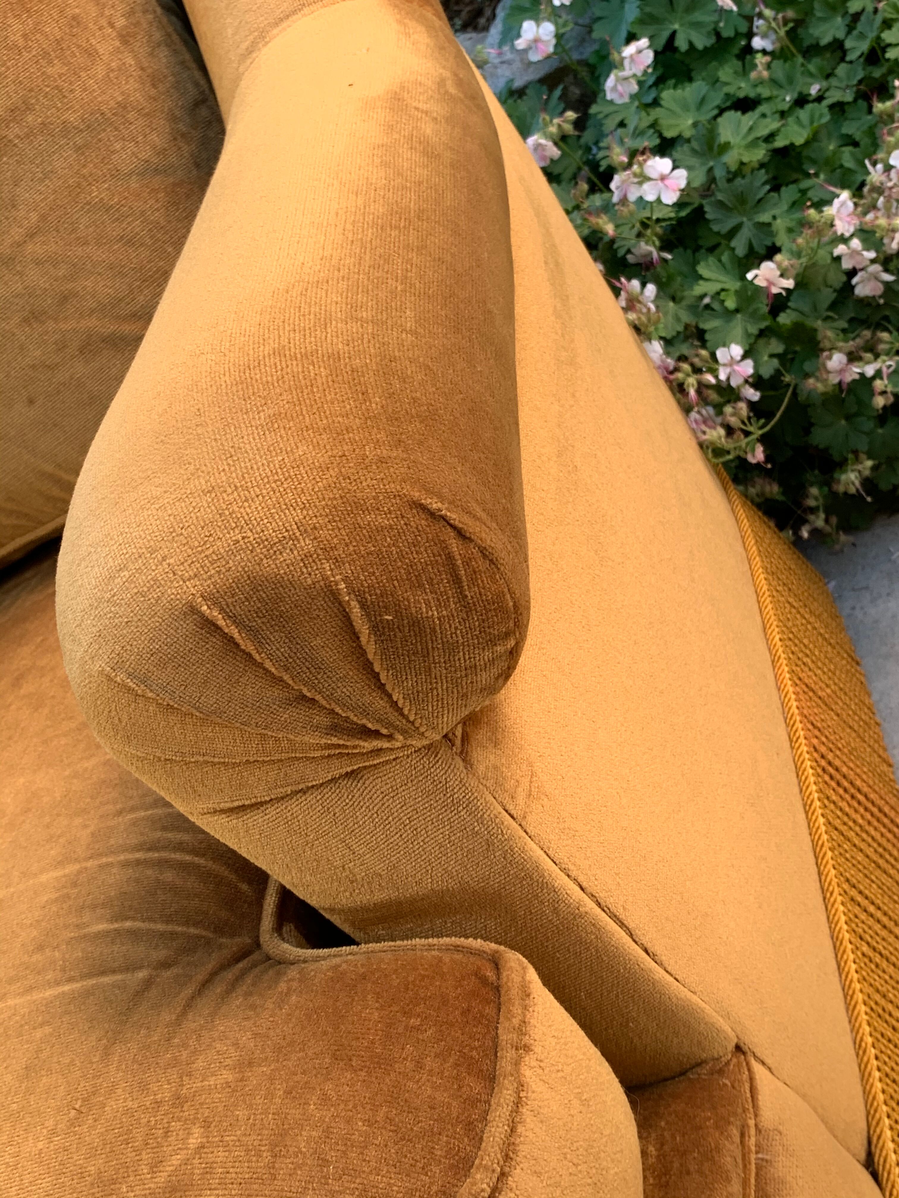 Golden velvet toad sofa